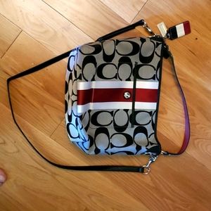 Coach handbag 13" wide 11" tall.